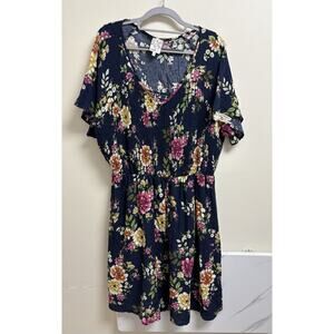 Naïf Floral Mini Dress Navy Size 2X